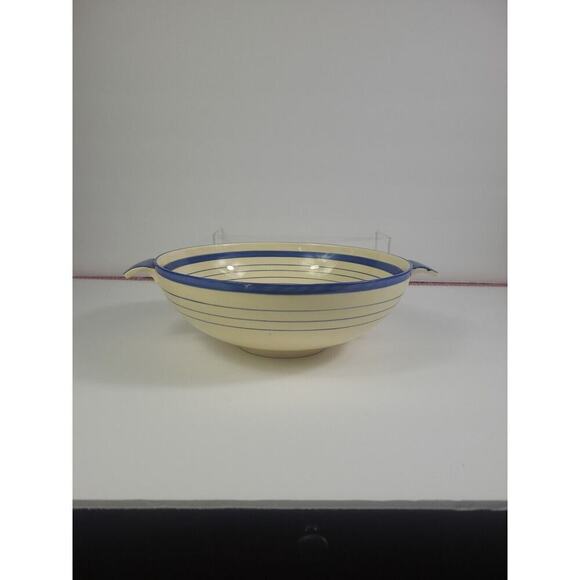Myott Son & Co England Vegetable Serving Dish VTG 10" Blue Flower Stripes Rare - Picture 2 of 10